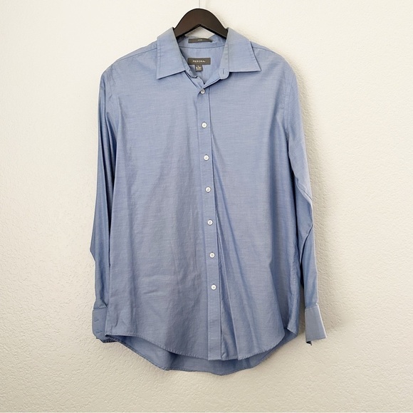 MERONA Blue Dress Shirt Long Sleeve Large 16-16.5 - Picture 1 of 3